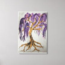 Purple Willow Tree Canvas Print