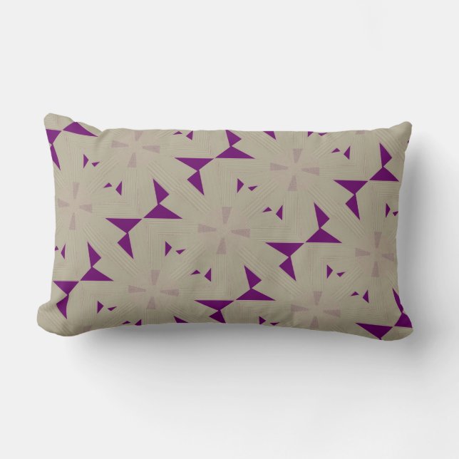 Purple Windmill Design Lumbar Pillow (Front)