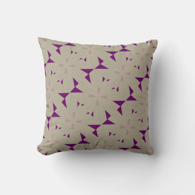 Purple Windmill Design Throw Pillow (Front)