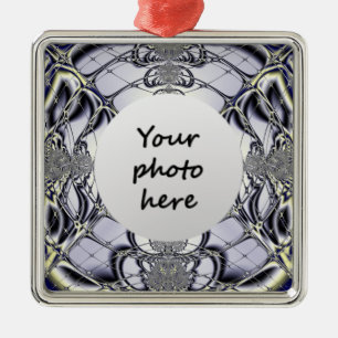 Purple Window Abstract Art Metal Ornament