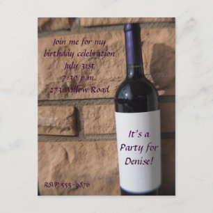 Purple Wine Bottle Invitation