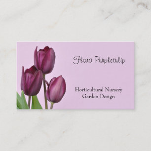 Purple wine coloured tulips business card