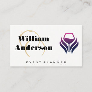 Purple Wine Logo Winery Business Card
