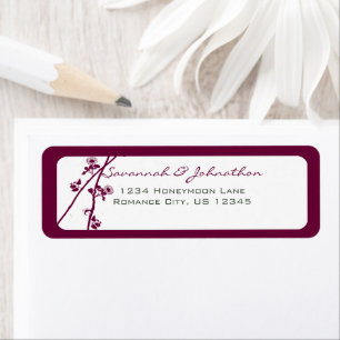 Purple Wine Plum Floral  Return Address