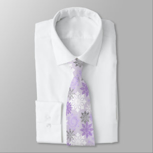Purple Winter Snowflakes Tie