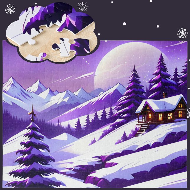 Purple Winter Wonderland Jigsaw Puzzle (Creator Uploaded)