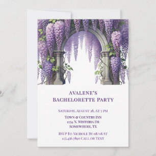 Purple Wisteria Arch Bachelorette Party Invitation