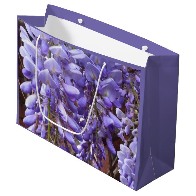 Purple Wisteria Blossom Large Large Gift Bag (Front Angled)