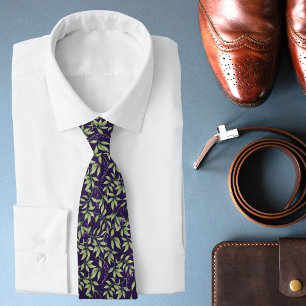 Purple Wisteria Botanical Wedding Tie