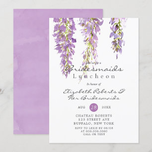Purple Wisteria Bridesmaids Luncheon Invites