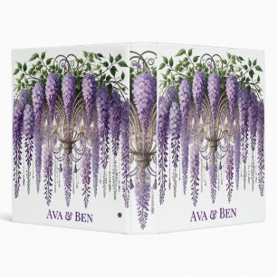 Purple Wisteria Chandelier Wedding Photo Album Binder