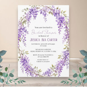 Purple Wisteria Floral Garden Bridal Shower  Invitation