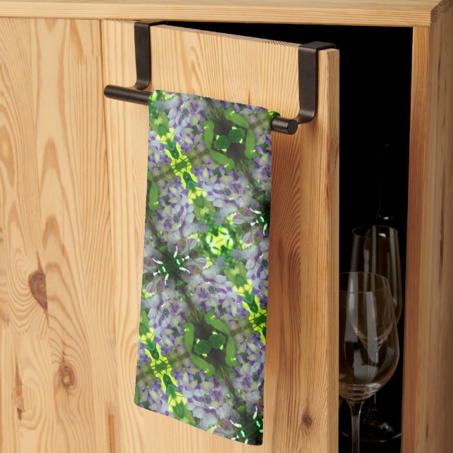 Purple Wisteria Flower Abstract Pattern       Kitchen Towel (Thirds Fold)