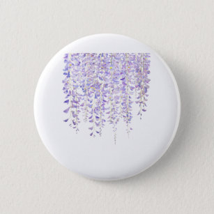 purple wisteria in bloom  watercolor 2021 2 inch round button