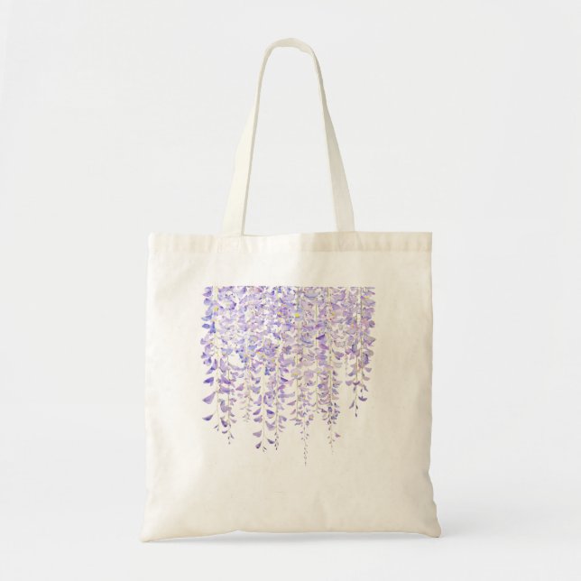 purple wisteria in bloom  watercolor 2021 tote bag (Front)