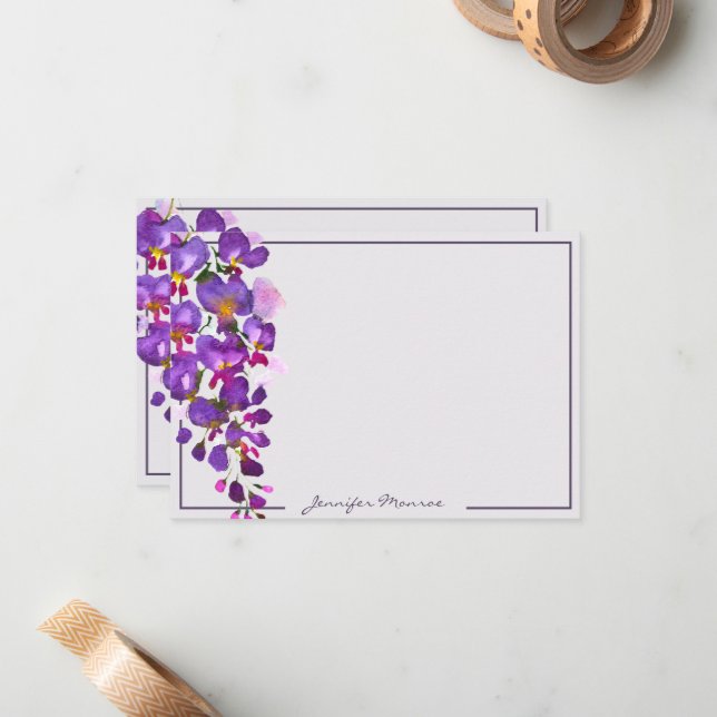 Purple wisteria personalized card (Front/Back In Situ)