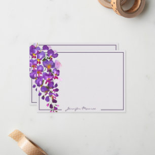 Purple wisteria personalized card