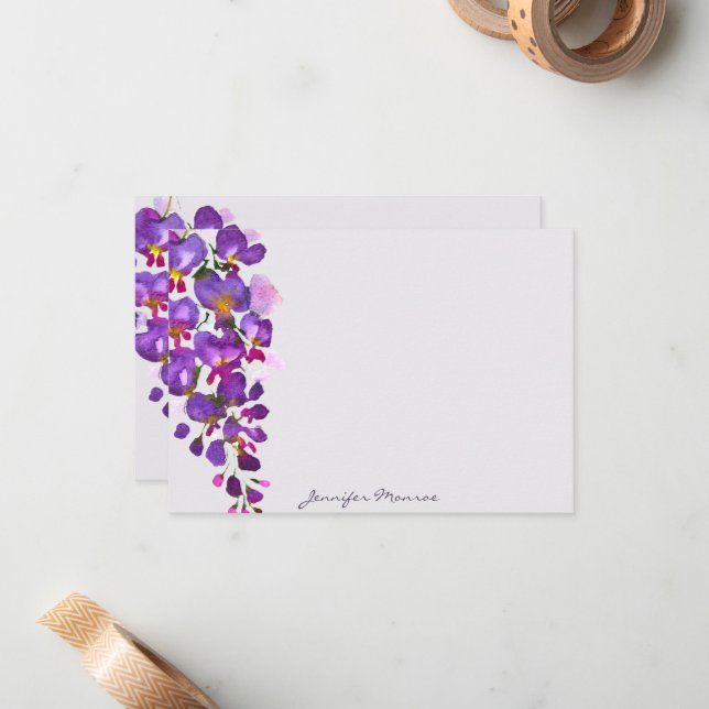 Purple wisteria personalized card (Front/Back In Situ)