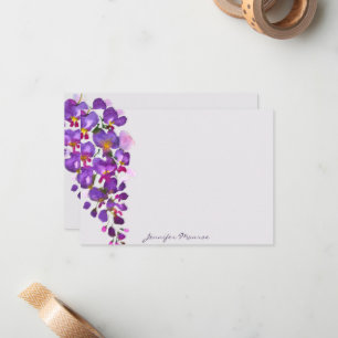 Purple wisteria personalized card