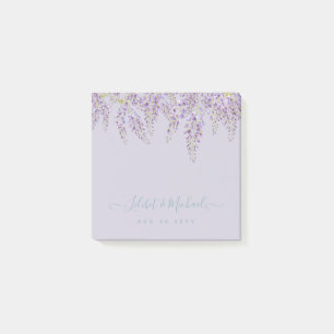 Purple Wisteria Sage Floral Garden Wedding Post-it Notes