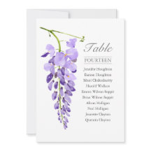 Purple Wisteria Single Wedding Table Seating Chart