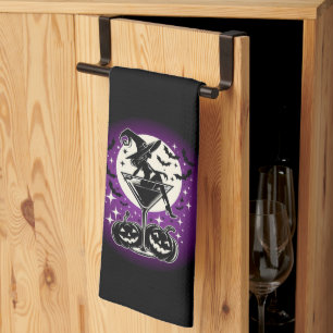 Purple Witch Martini Kitchen Towel