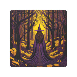 Purple Witch Metal Wall Art