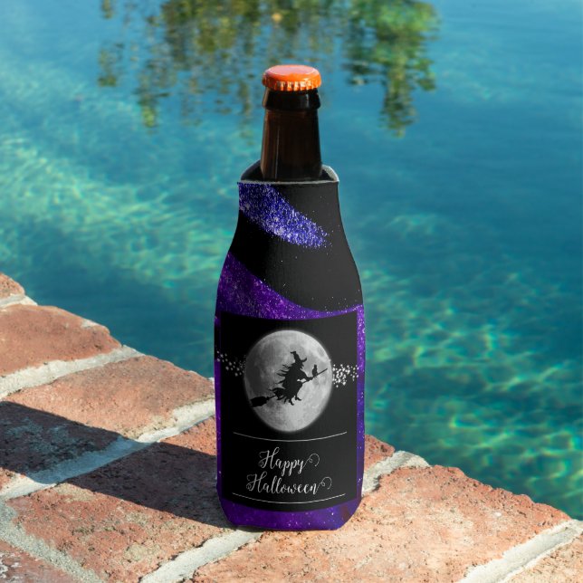 Purple Witch Silhouette Halloween Bottle Cooler (In Situ Pool)