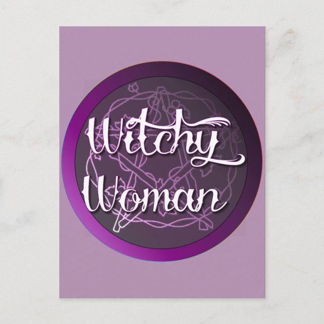 Purple Witchy Woman Postcard (Front)