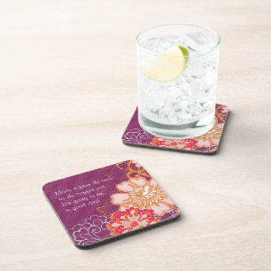 Purple with Big Flowers Coasters