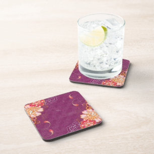 Purple with Big Flowers Coasters