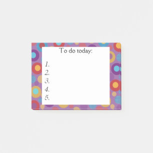 Purple with Colourful Dots Post It Note