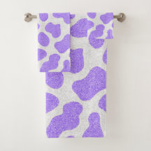 Purple With Glitter All Over Cow Print Bathroom 