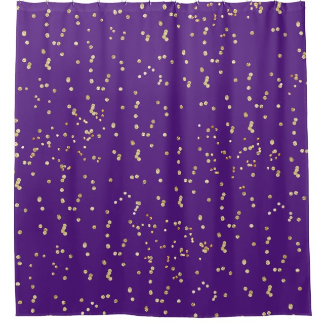 Purple with gold confetti scattered polka dots (Front)