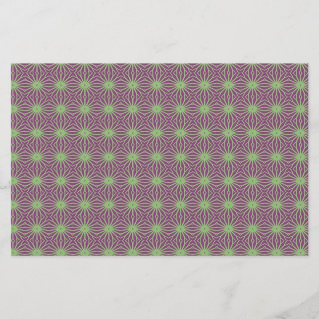 Purple With Green Trippy Pattern Craft Paper (Front)