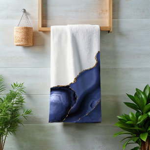 Purple with Metallic Gold Agate Bath Towel Set