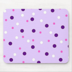 Purple with Pink Polka Dots Mouse Pad