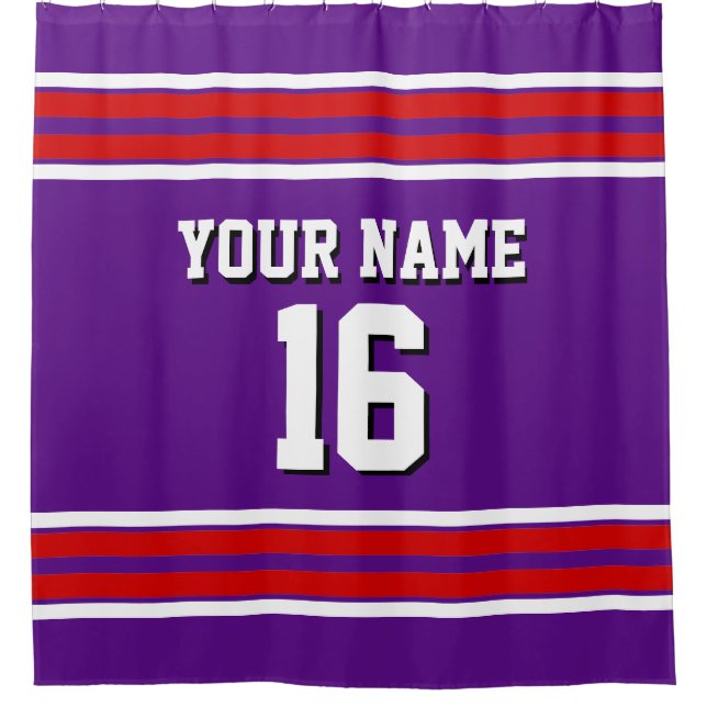 Purple with Red White Stripes Sports Jersey (Front)