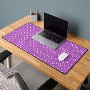 PURPLE WITH ROWS OF TINY PURPLE HEARTS DESK MAT