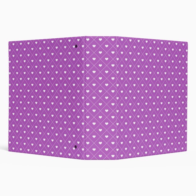 PURPLE WITH TINY WHITE LOVE VALENTINE HEARTS BINDER (Background)