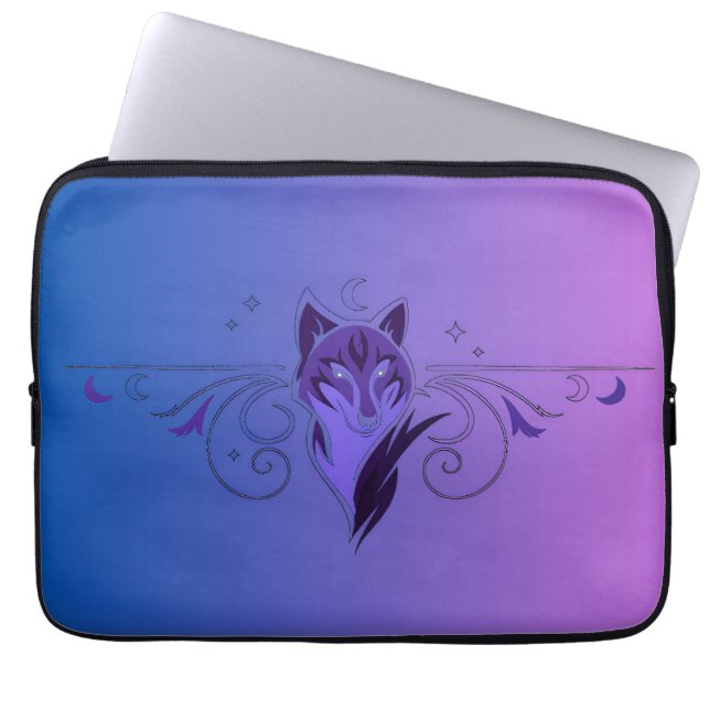 Purple wolf laptop sleeve (Front)