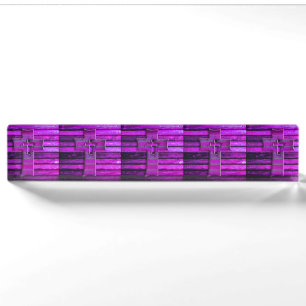 Purple Wooden Cross Nameplate