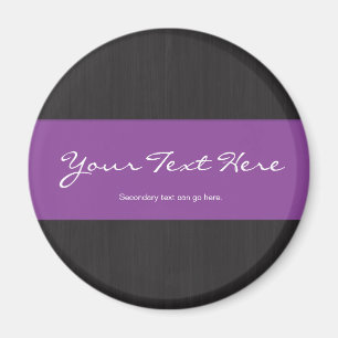 Purple & Woodgrain Customizable Magnet