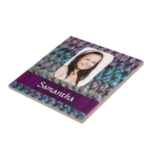 Purple wool photo template tile