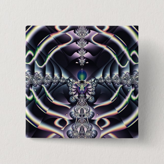Purple World 2 Inch Square Button (Front)