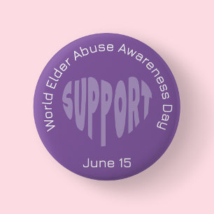 Purple World Elder Abuse Awareness Day Button