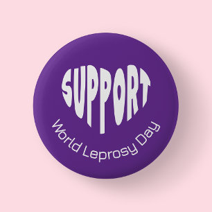 Purple World Leprosy Day 2 Inch Round Button