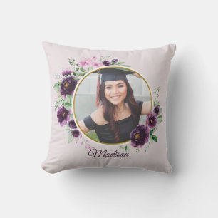 Purple Wreath Photo  Throw Pillow