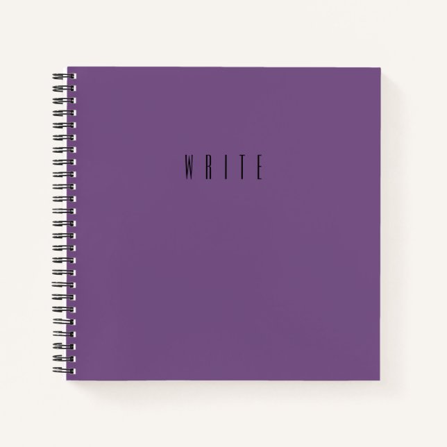 Purple Write Typography Text Notebook (Front)