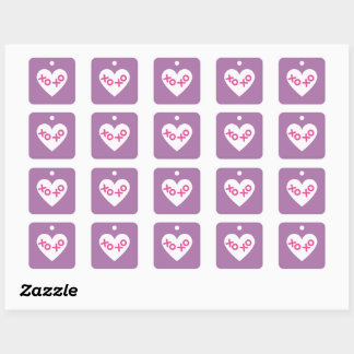 Purple XOXO Heart Valentine's Day Sticker